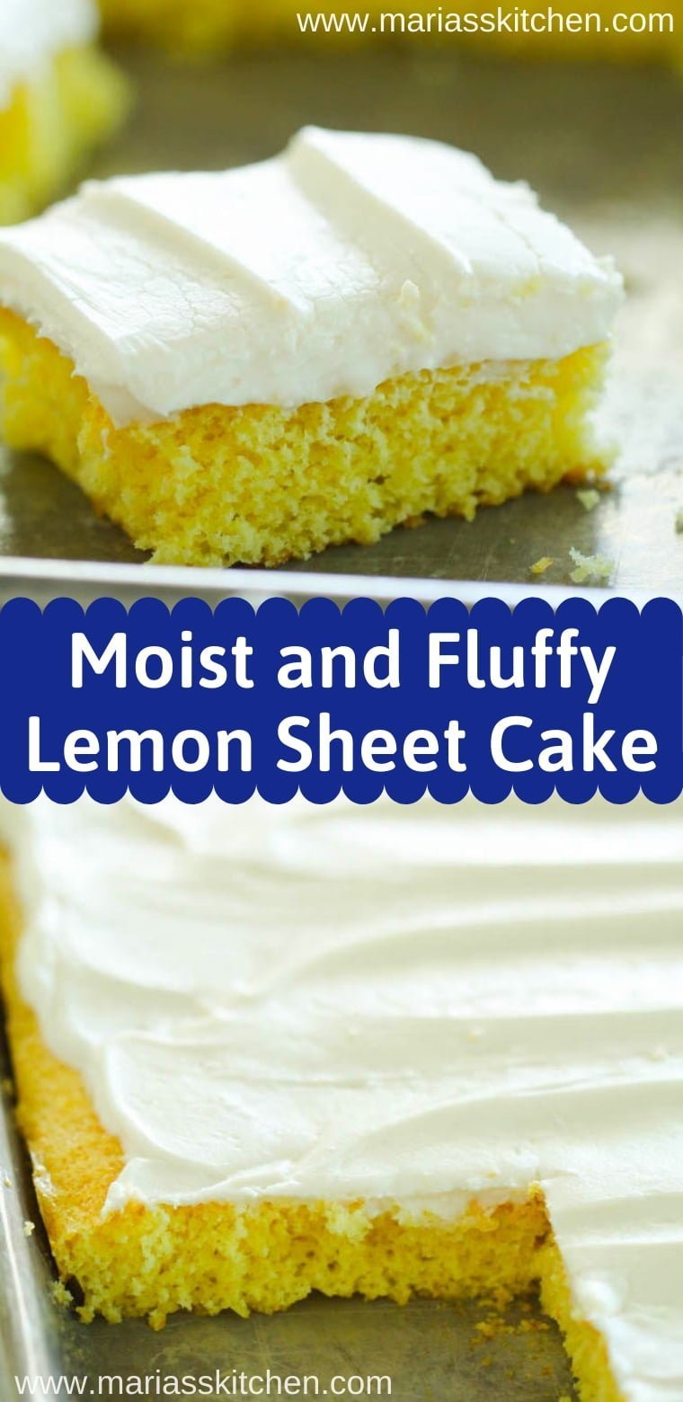Easy Lemon Sheet Cake Recipe Maria's Kitchen