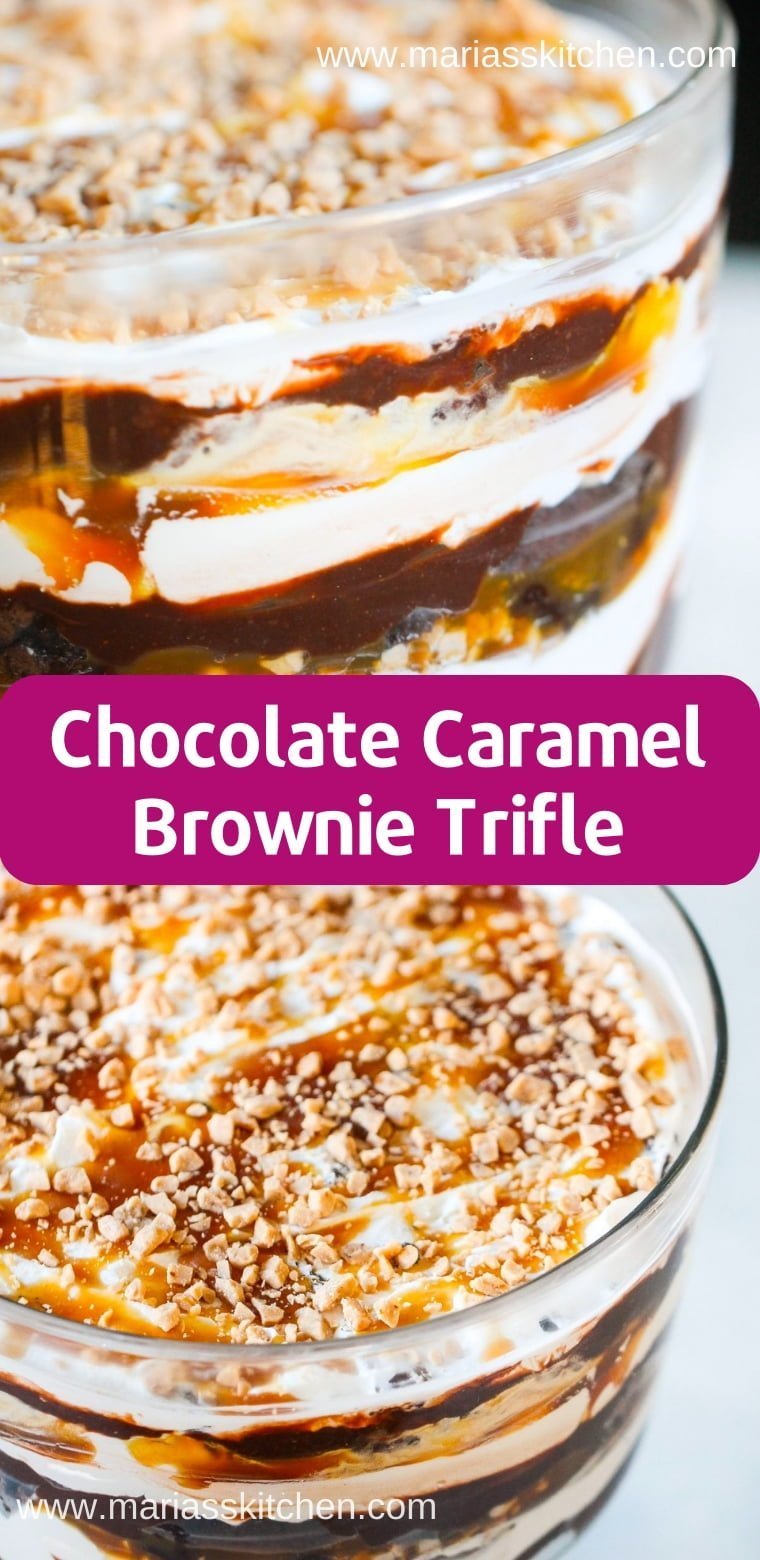 Chocolate Caramel Brownie Trifle Recipe   Maria's Kitchen