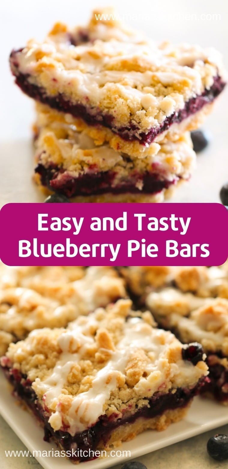 Easy and Tasty Blueberry Pie Bars Recipe - Maria's Kitchen
