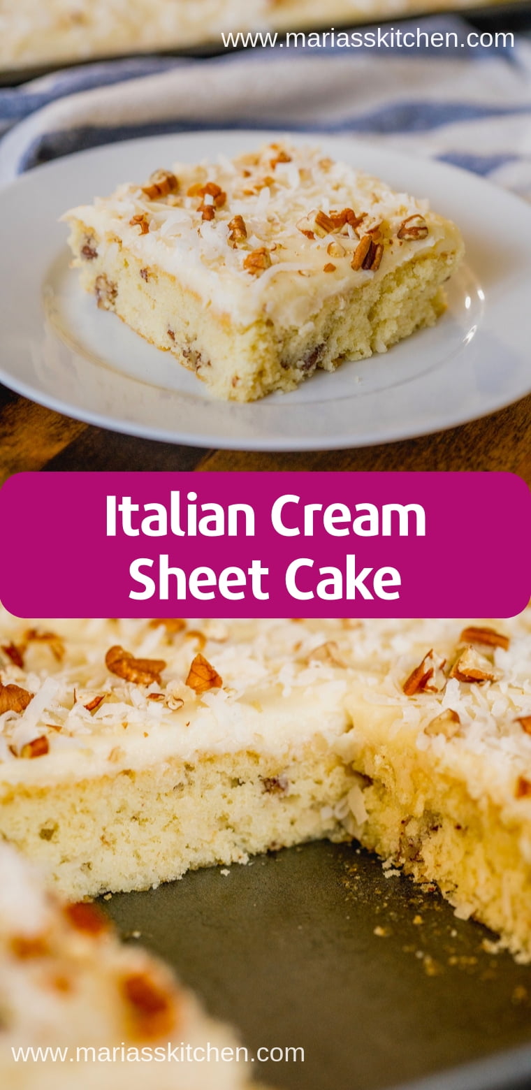 Best Italian Cream Sheet Cake Recipe - Maria's Kitchen