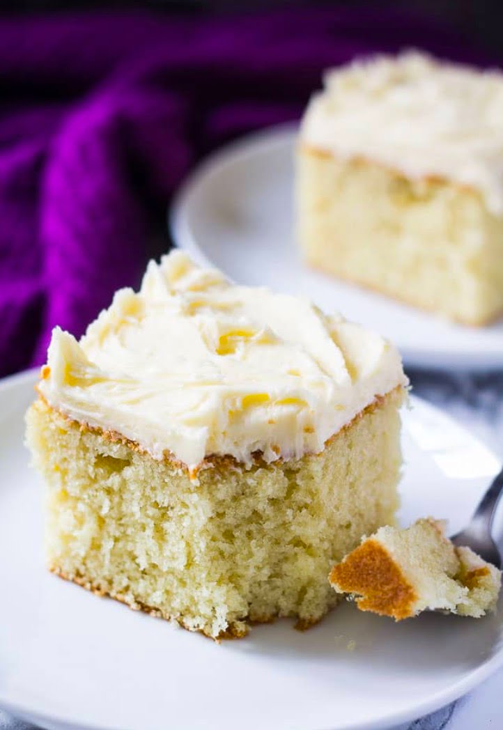 Moist & Fluffy Vanilla Sheet Cake Recipe - Maria's Kitchen