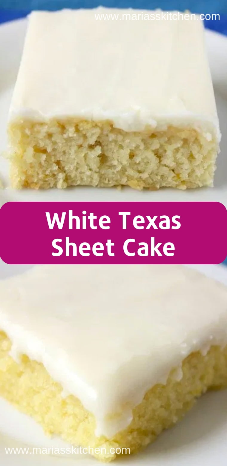Super Moist White Texas Sheet Cake Recipe - Maria's Kitchen