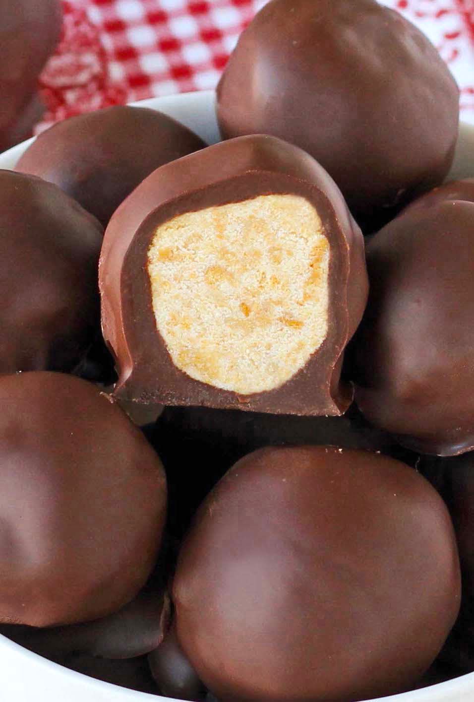 Easy Holiday Chocolate Peanut Butter Balls Recipe Maria S Kitchen