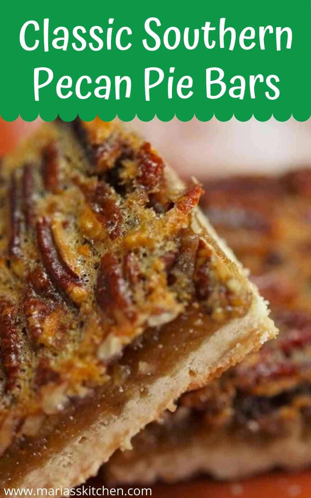 Classic Southern Pecan Pie Bars - Maria's Kitchen