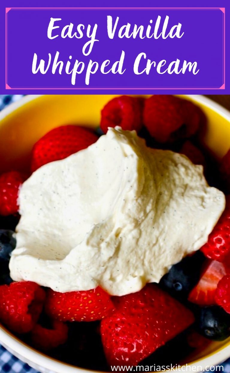 Easy Vanilla Whipped Cream Maria's Kitchen