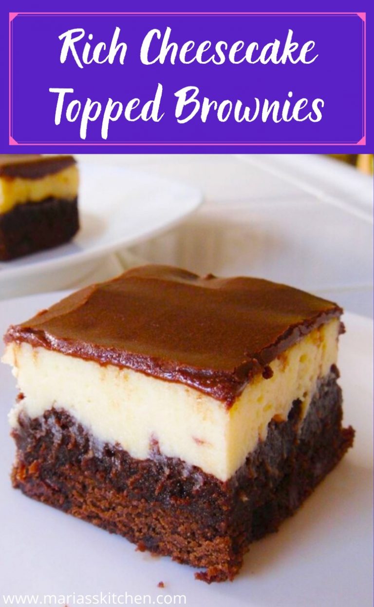 Easy and Rich Cheesecake Topped Brownies Maria's Kitchen