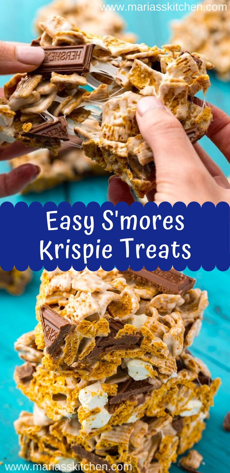 Easy S'mores Krispie Treats - Maria's Kitchen