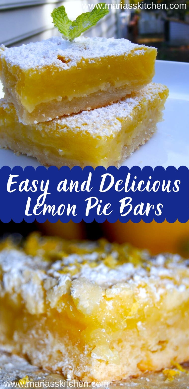 Easy and Delicious Lemon Pie Bars - Maria's Kitchen