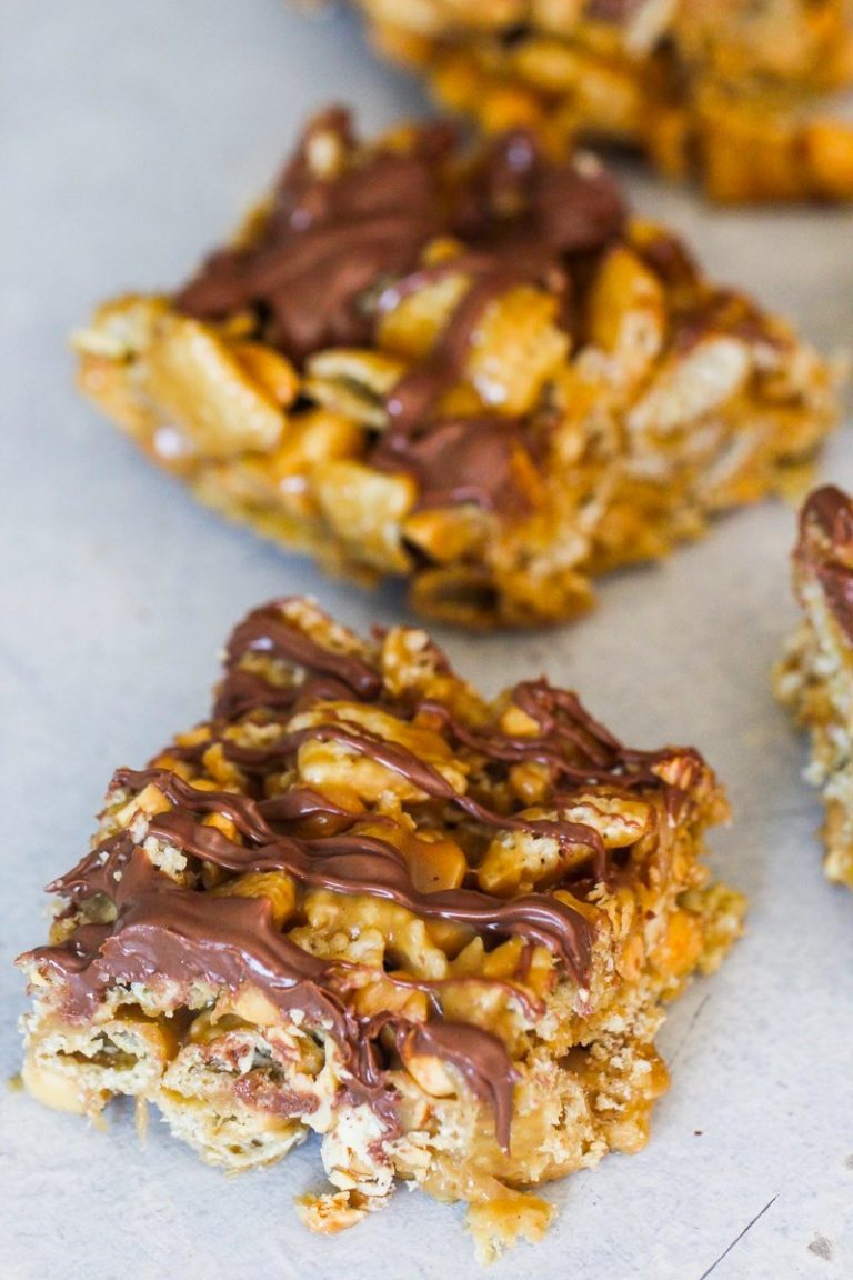 Easy No Bake Peanut Butter Chex Bars Maria's Kitchen