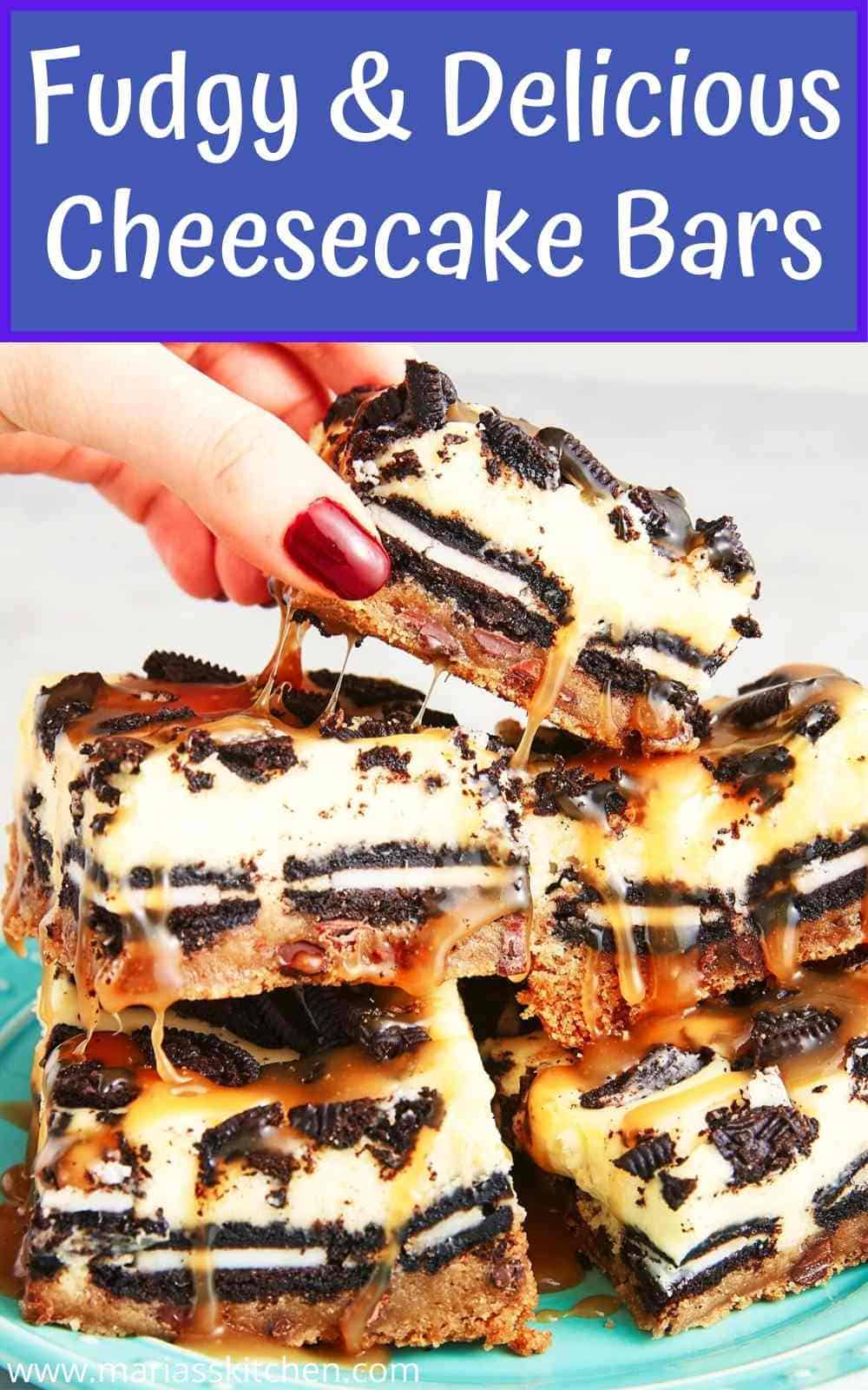 Fudgy and Delicious Cheesecake Bars - Maria's Kitchen