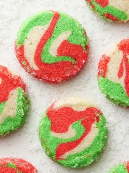 Christmas Swirl Shortbread Cookies