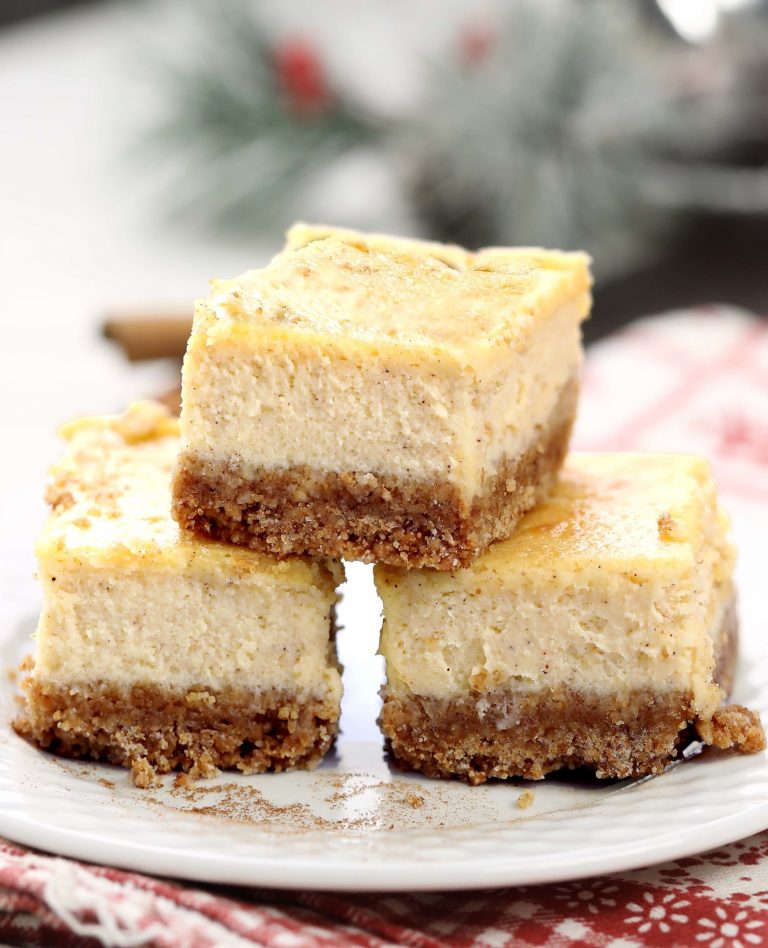 Delicious Eggnog Cheesecake Bars Maria's Kitchen