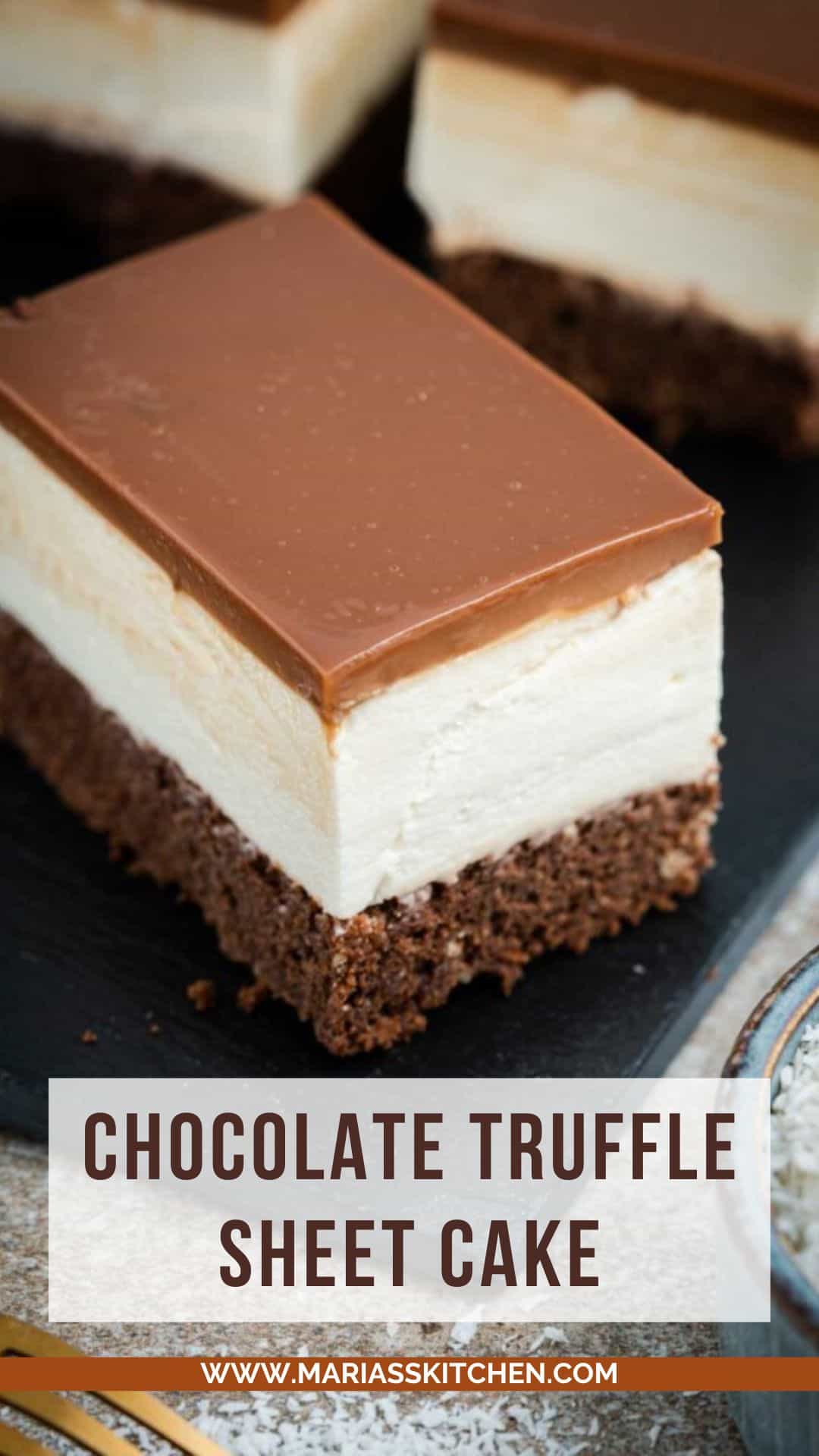 Coconut Chocolate Truffle Sheet Cake