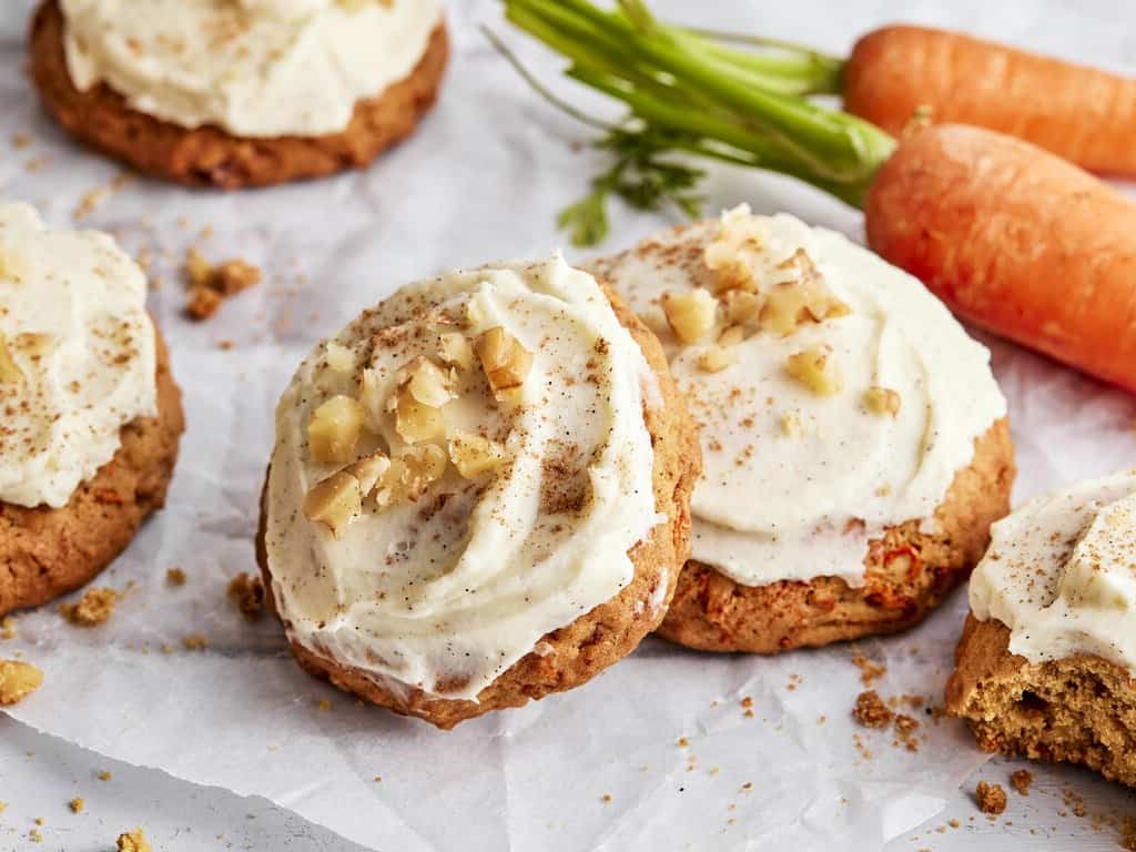 Carrot Cake Cookies with Cream Cheese Frosting