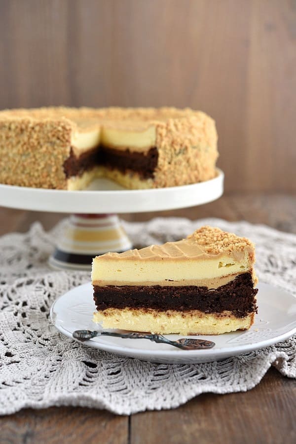 Brownie Cheesecake with Peanut Butter Cream