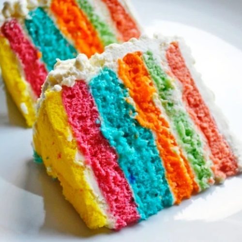 Easy & Delicious Rainbow Cake