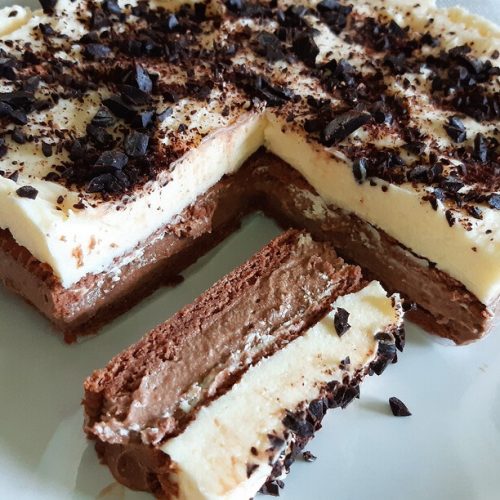 No Bake Double Chocolate Milk Cake