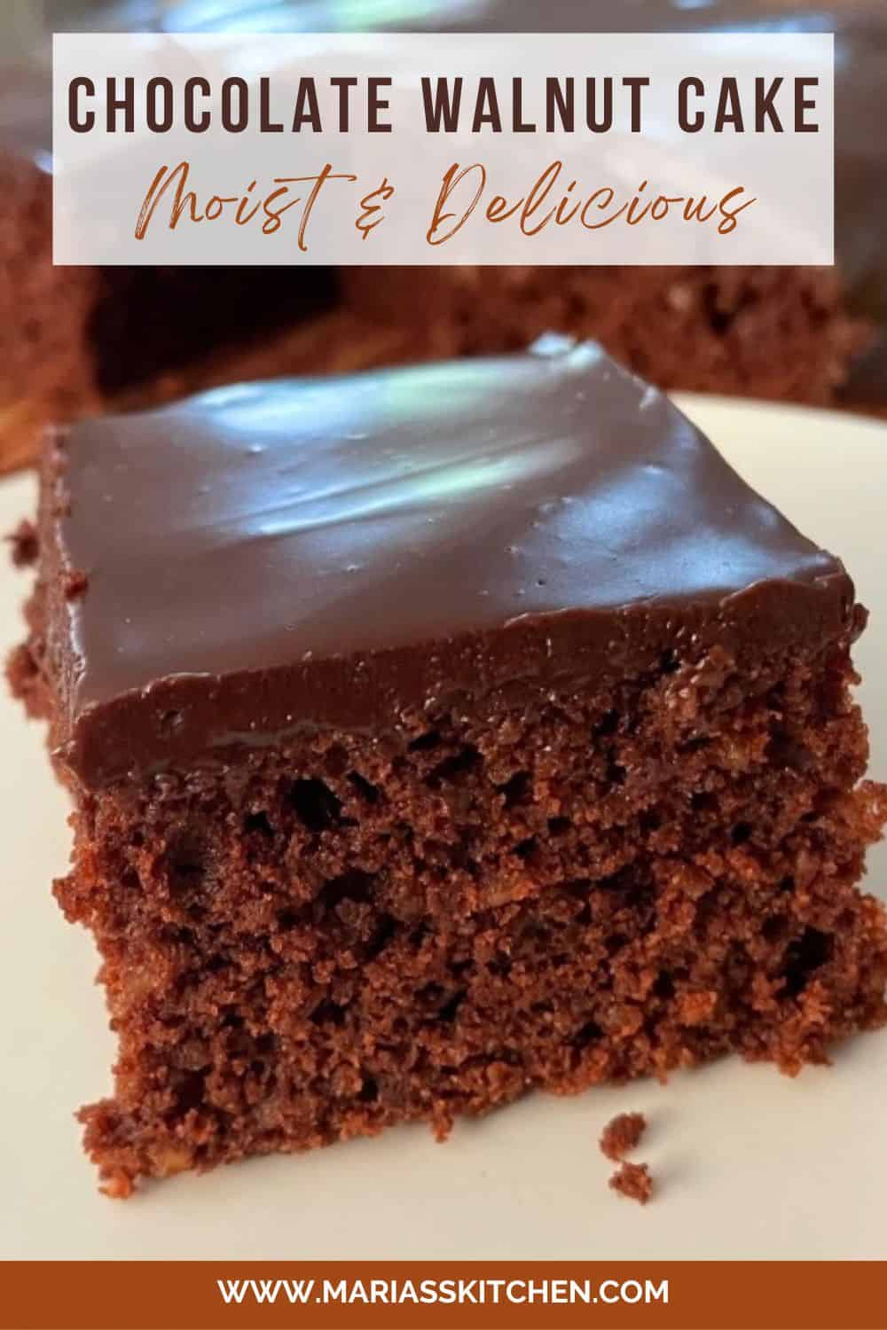 Moist and Delicious Chocolate Walnut Cake