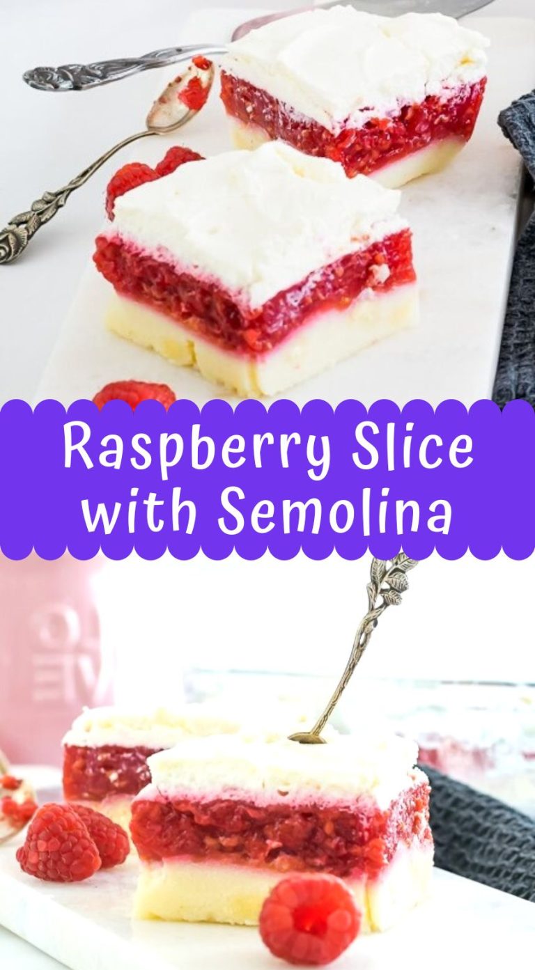 Raspberry Slice with Semolina - Maria's Kitchen