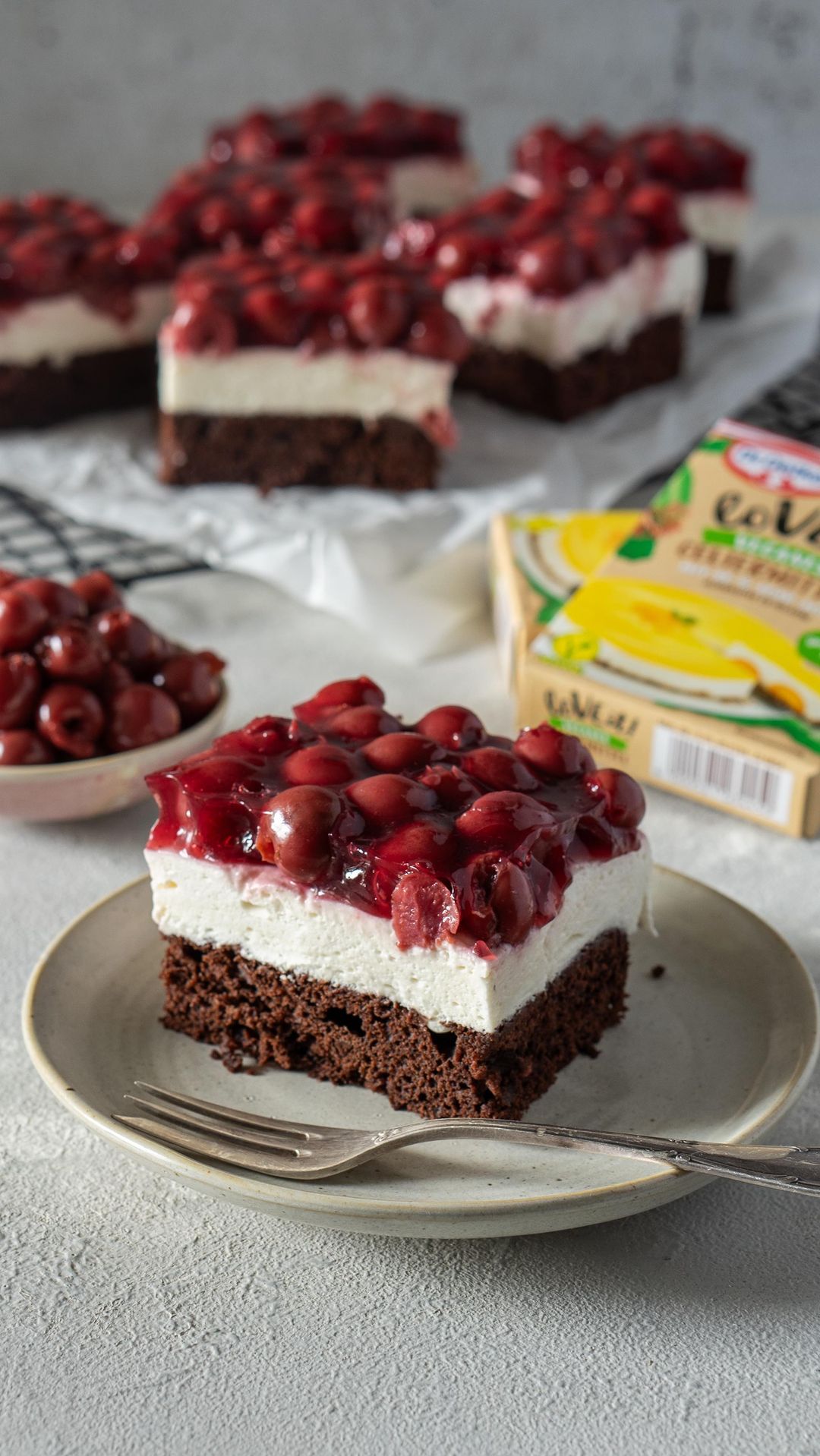 Chocolate Yogurt Cherry Slice