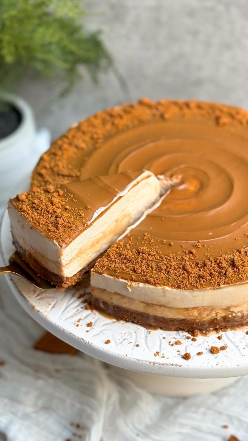 No Bake Biscoff Caramel Cheesecake Maria's Kitchen