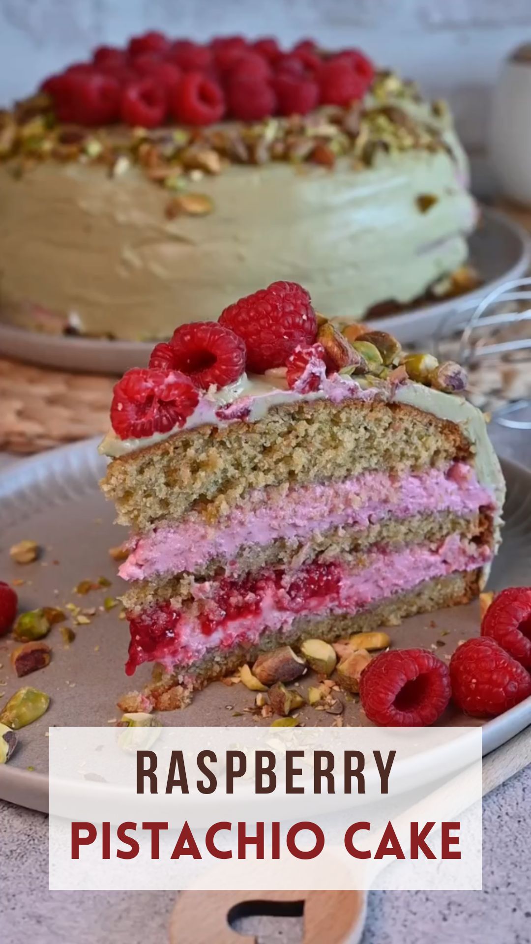 Raspberry Pistachio Cake
