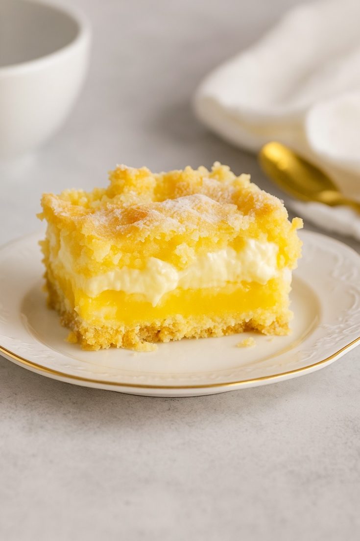 Lemon Cream Cheese Dump Cake – Easy Pudding Dessert Idea