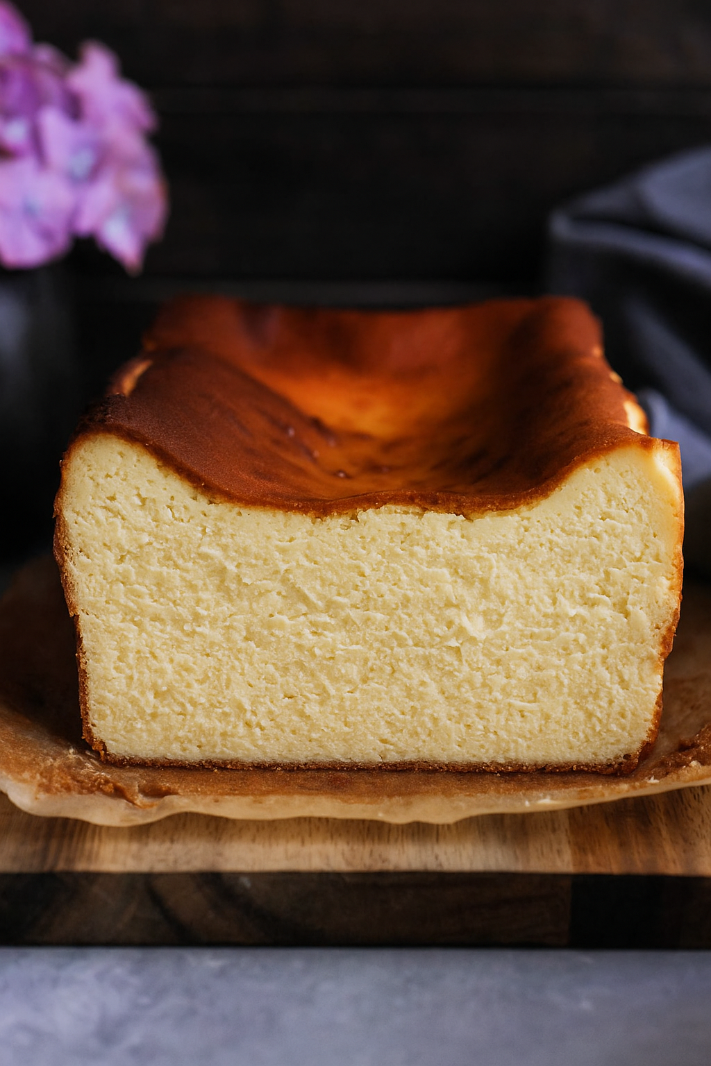 Loaf Pan Basque Cheesecake – Easy Baked Recipe for a Cozy Dessert for Two