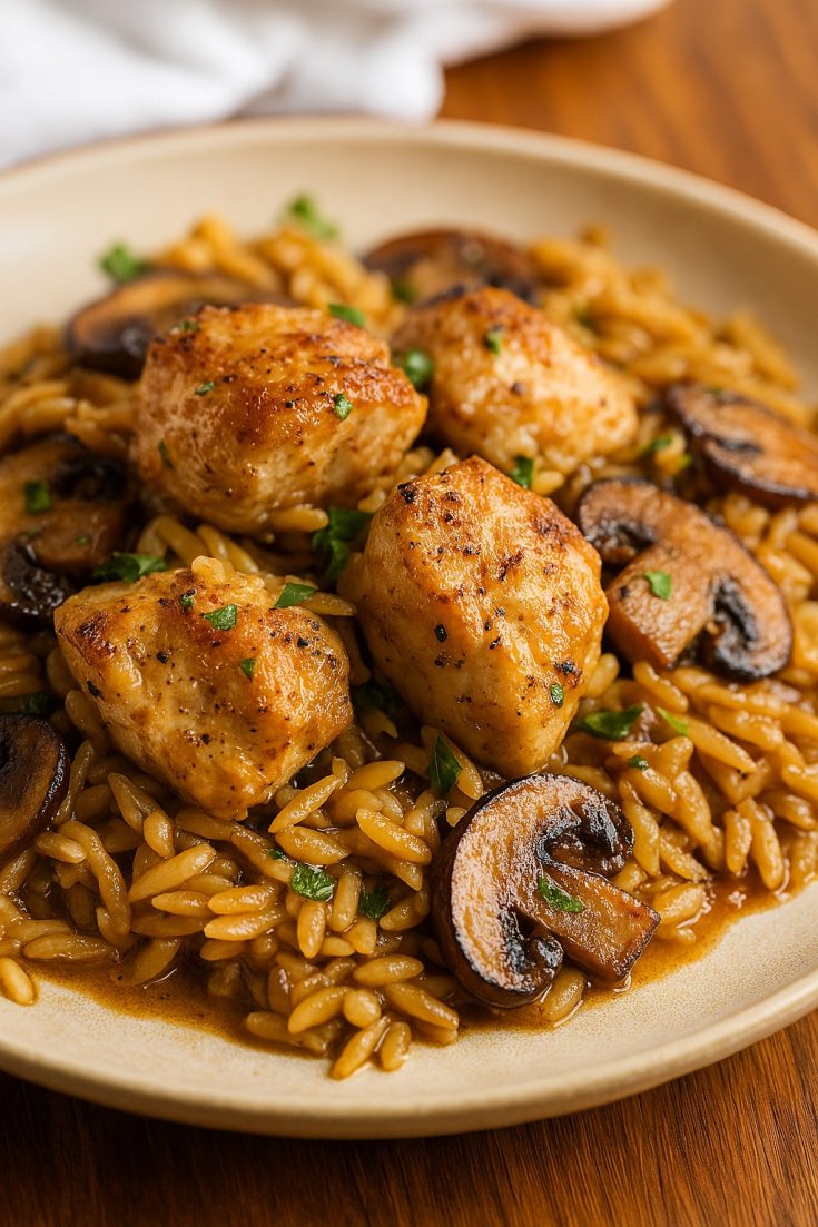 Easy Chicken Marsala Orzo Skillet - Good Meals Ideas To Make For Dinner