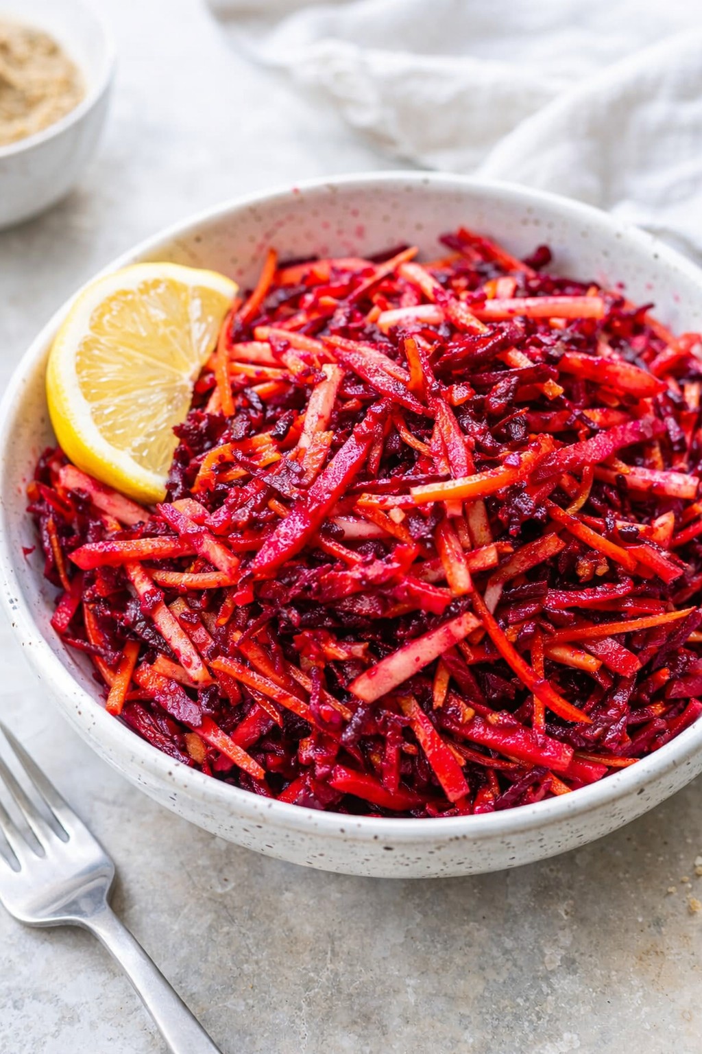 Raw Beet Salad with Apples and Carrots - Easy Raw Food Meals Recipe with Sweet Touch