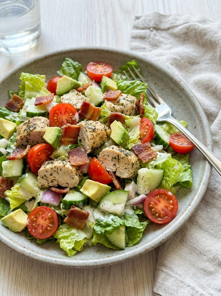 Chicken Bacon Ranch Chopped Salad – Easy Good Salad Recipes for Summer Lunch