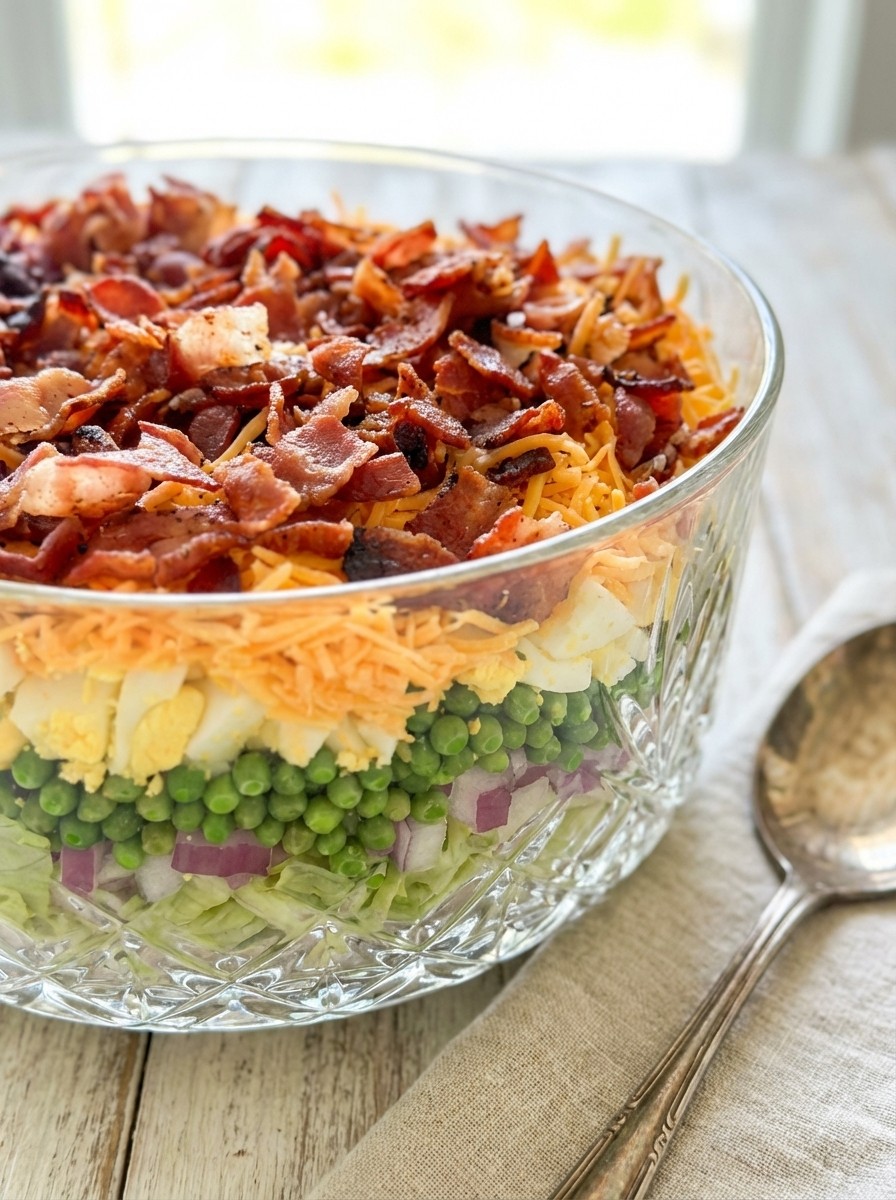 Classic 7 Layered Salad Recipe – Creamy Overnight Salad for Summer Parties