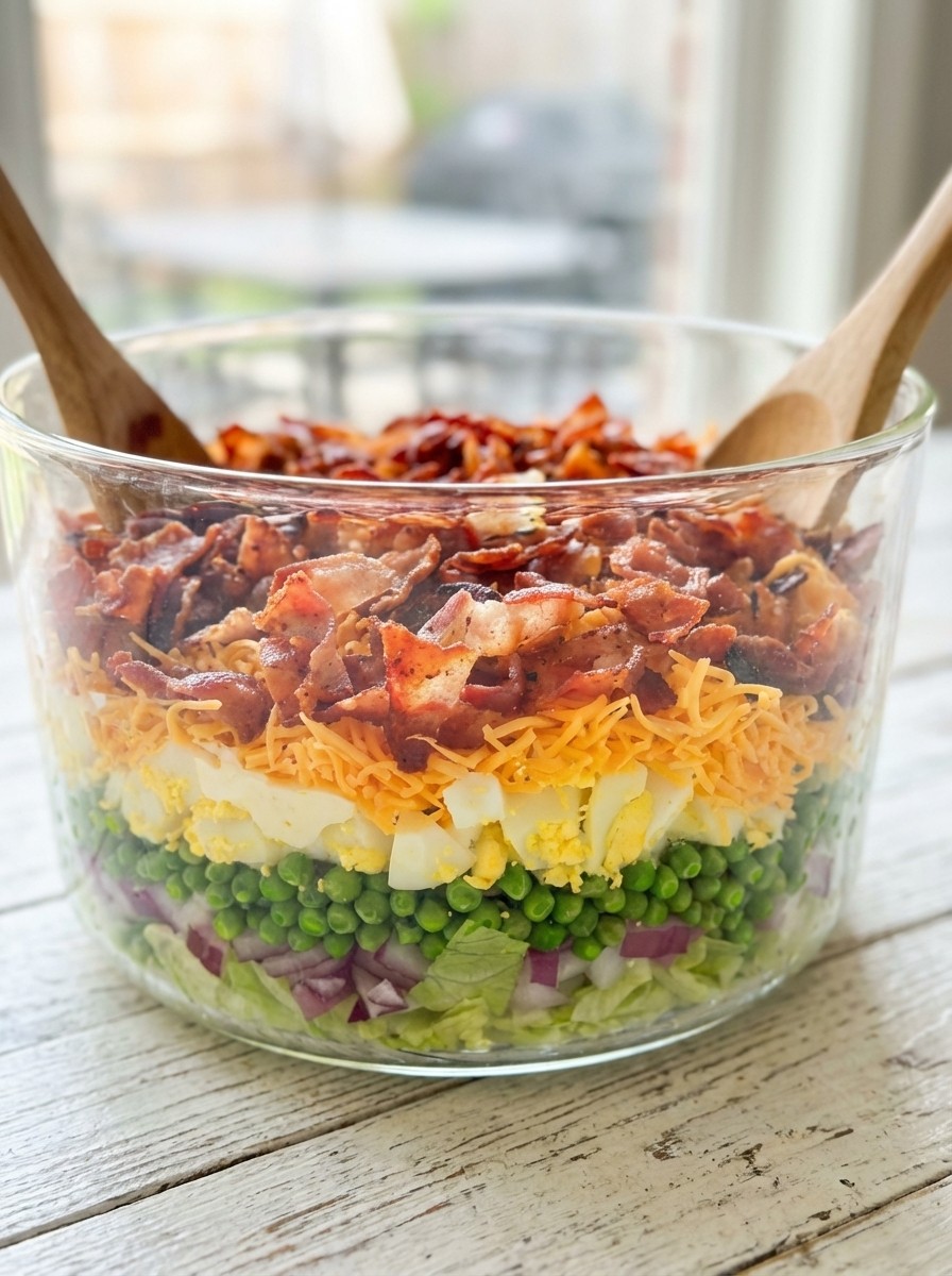 Classic 7 Layered Salad Recipe – Creamy Overnight Salad for Summer Parties