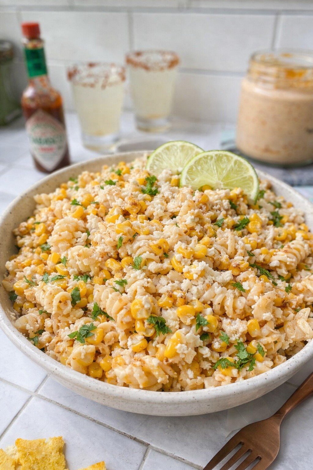 Creamy Mexican Street Corn Pasta Salad – Perfect Cinco De Mayo Party Ideas