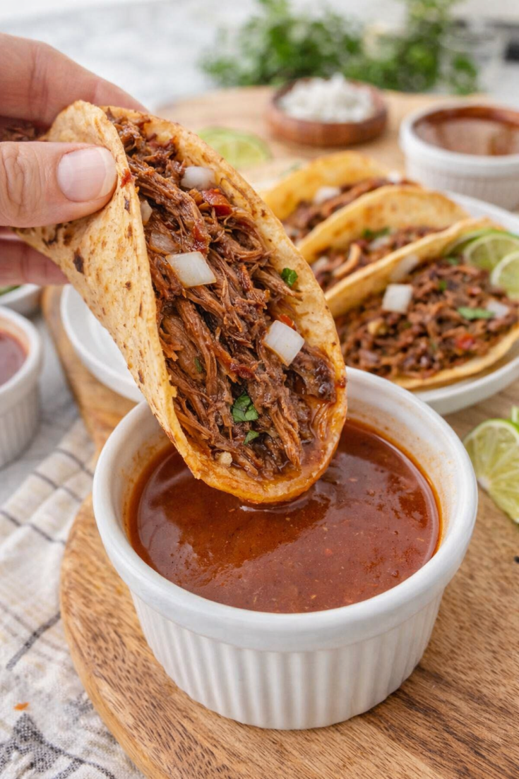 Crockpot Birria Tacos for Cinco De Mayo Party Ideas (Easy Mexican Food Recipes Beef)