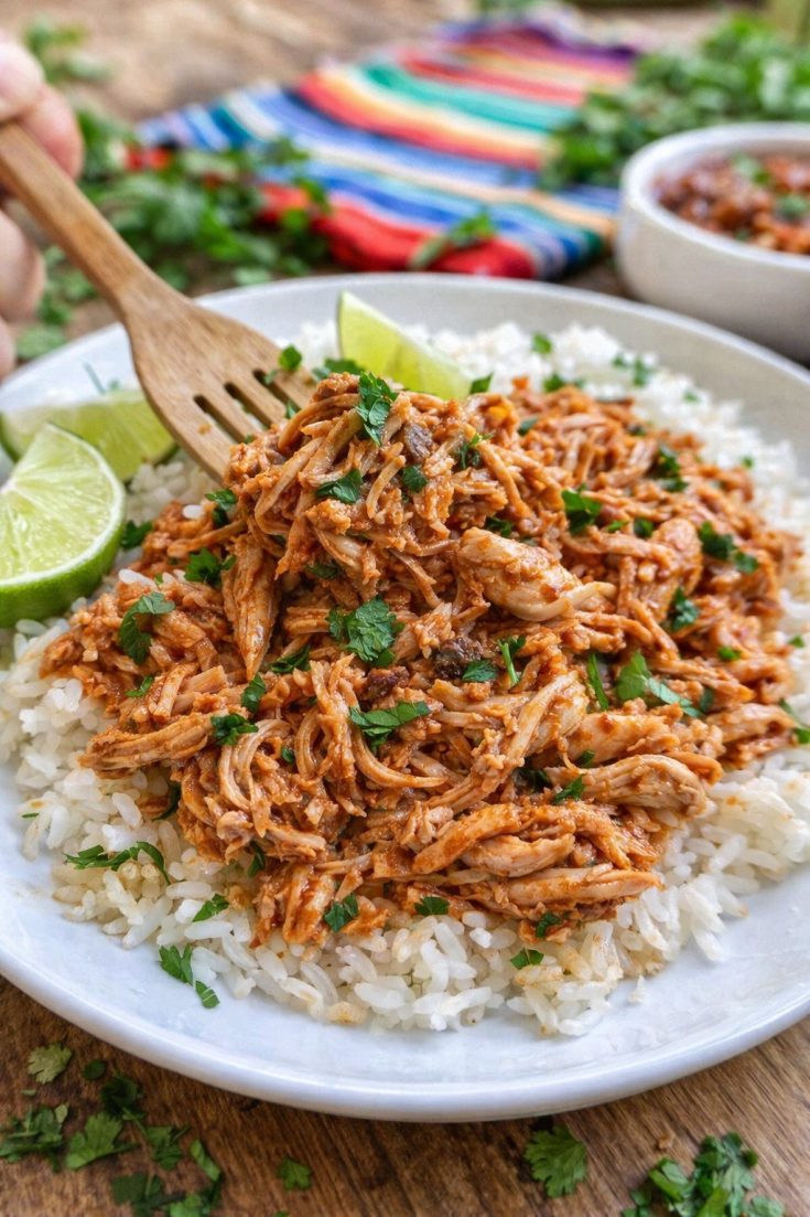 Flavorful Crockpot Mexican Shredded Chicken - Cinco De Mayo Party Ideas