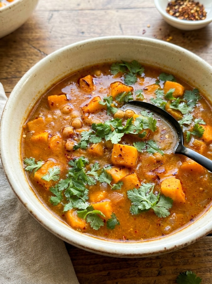 Spicy Moroccan Sweet Potato Soup – Cozy Dinner Recipes For Winter & Fall Dinner Ideas