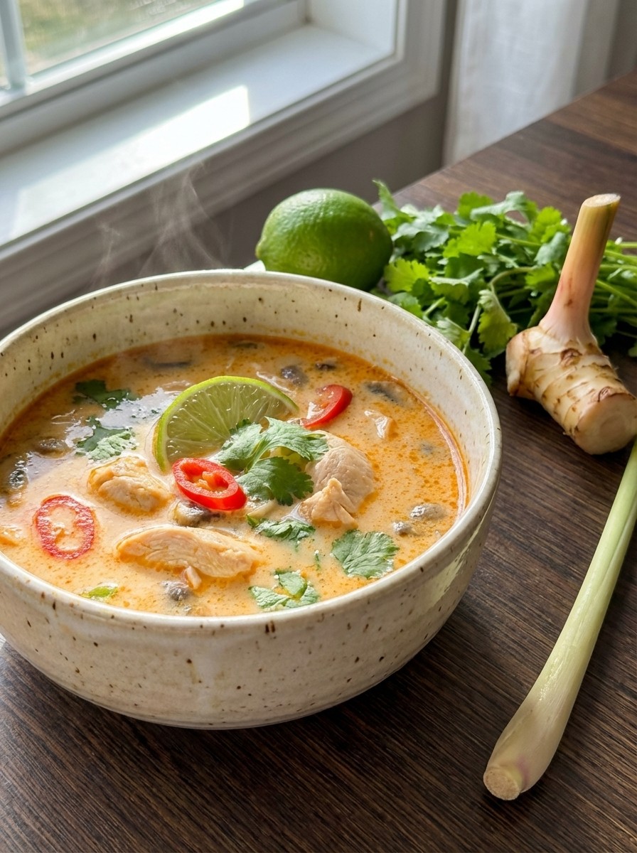 Thai Coconut Chicken Soup – Simple Recipe With Chicken Broth for Cozy Fall & Winter Dinner Idea