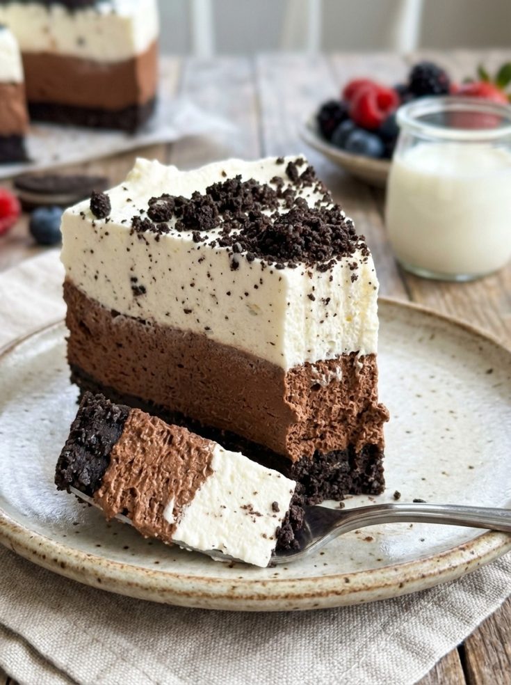 5-Ingredient Oreo Mousse Cake - Easy No-Bake Dessert & Perfect for Summer