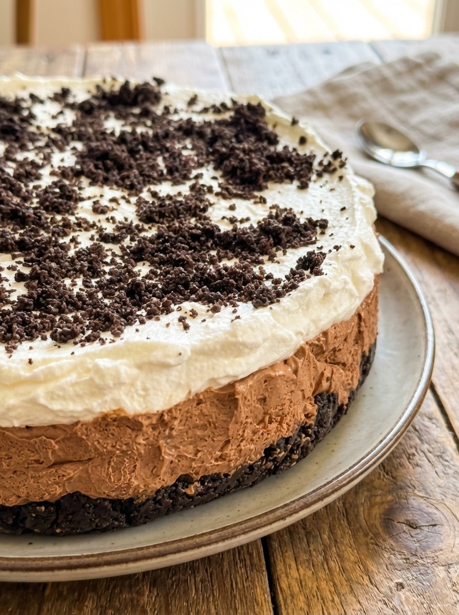 5-Ingredient Oreo Mousse Cake - Easy No-Bake Dessert & Perfect for Summer
