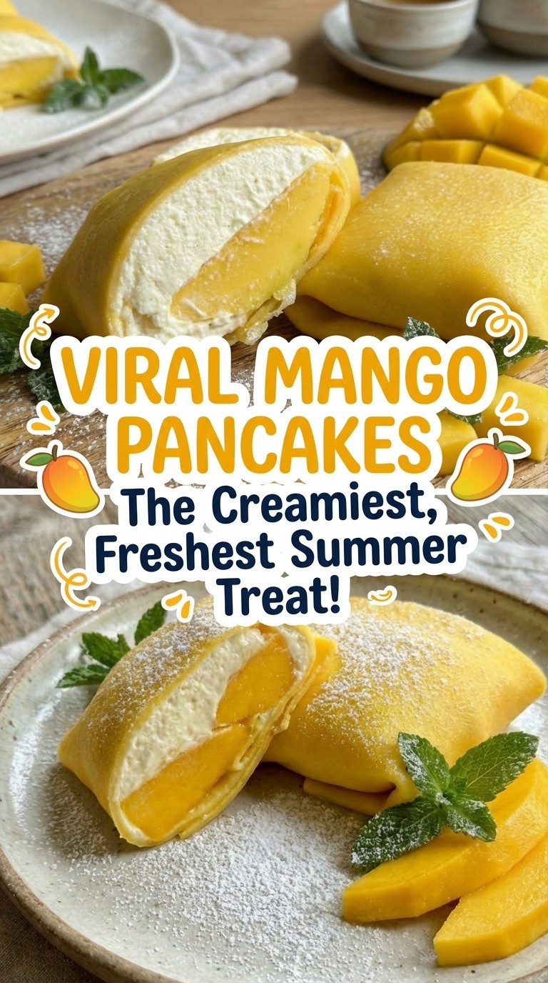 Creamy Mango Pancakes - Uncommon Desserts for Light Brunch & Summer Treats