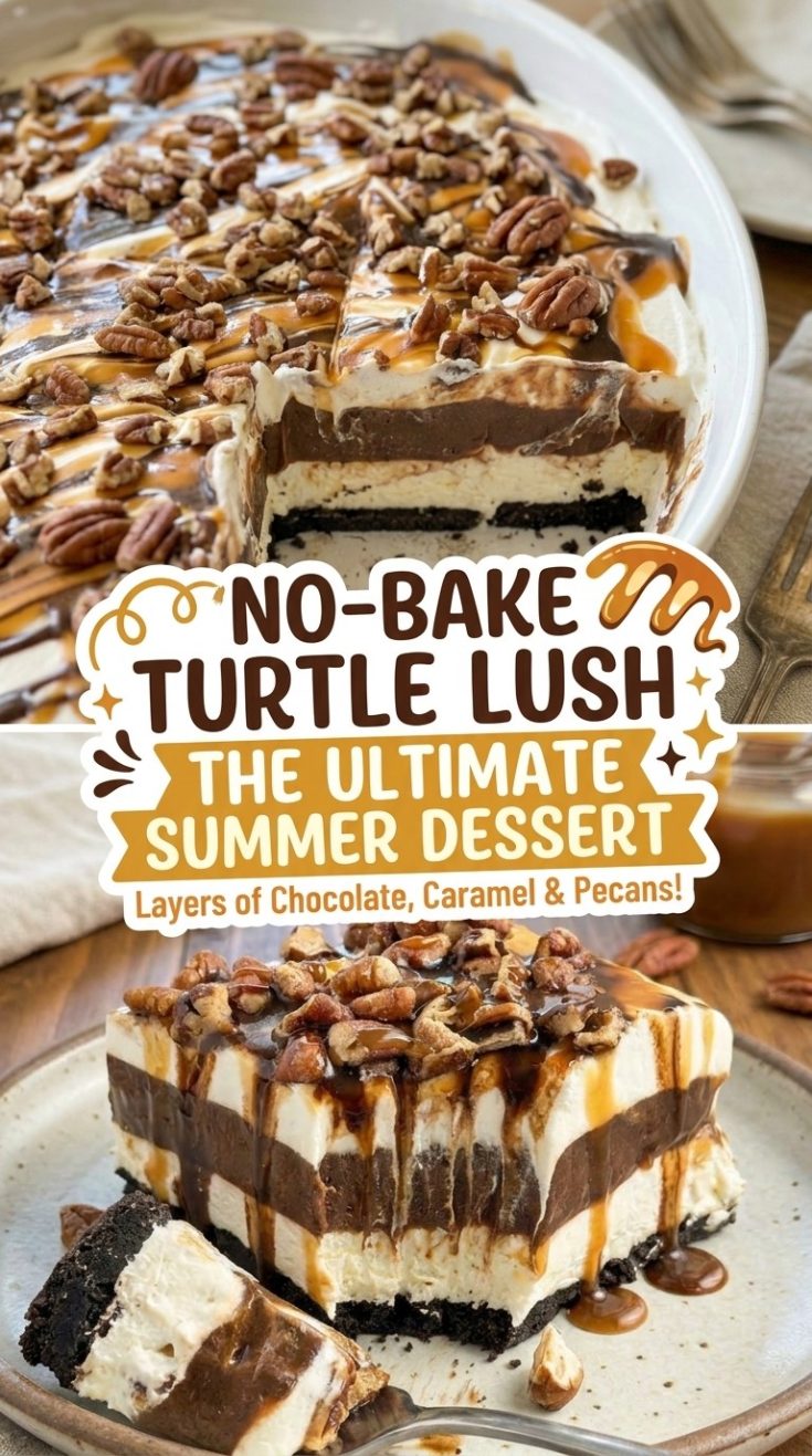 Turtle Lush Easy No-Bake Turtle Lush – A Fun Summer Dessert Packed with Chocolate ...