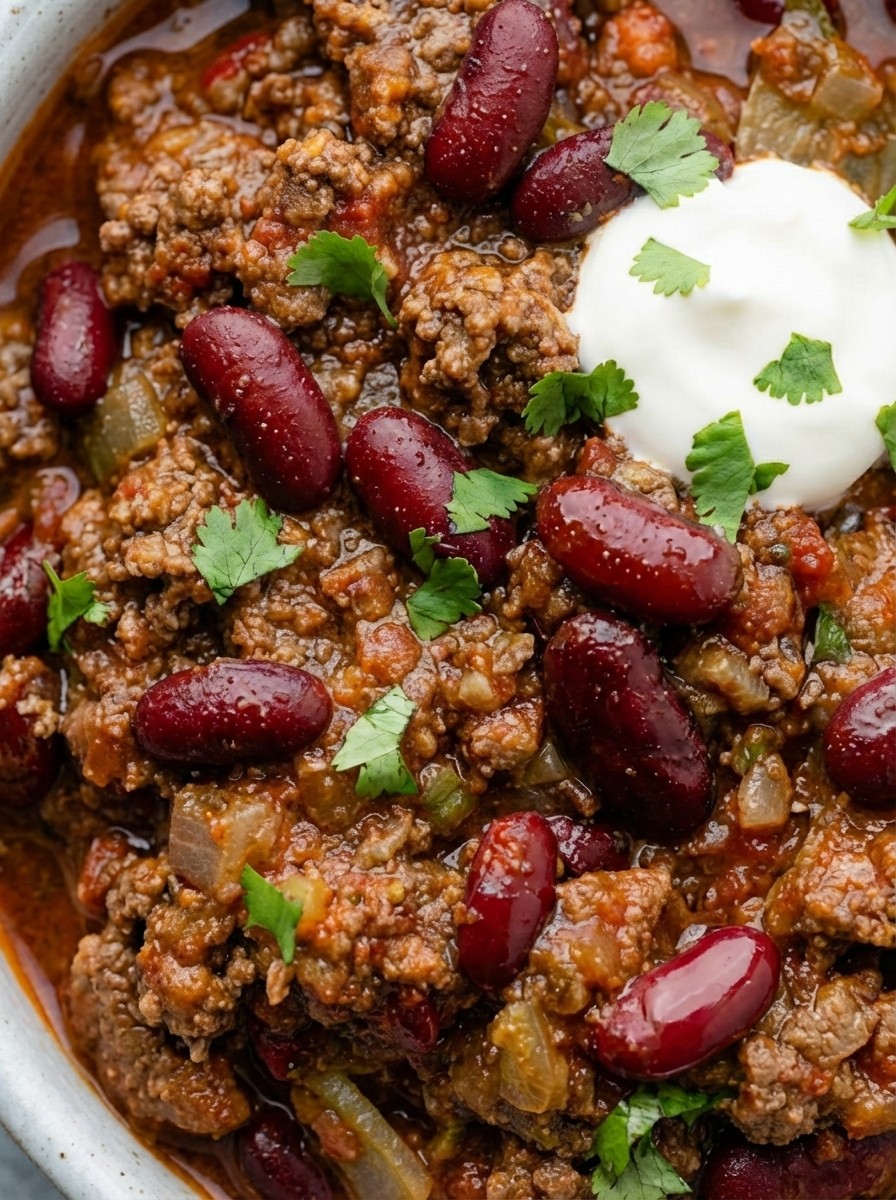 Healthy Crock Pot Beef Chili - Easy High Protein Slow Cooker Dinner for Summer