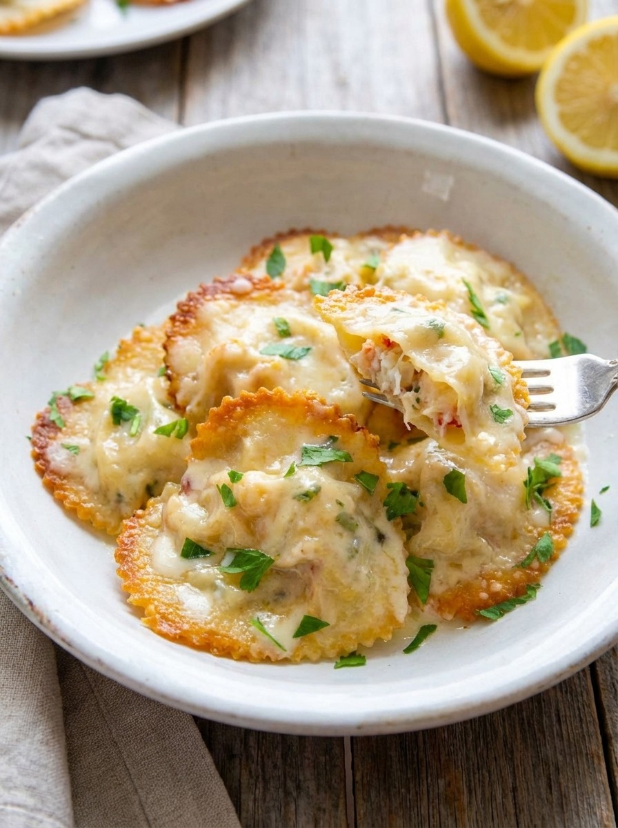 Lobster Ravioli with Lemon Butter Sauce - Easy Gourmet Seafood Pasta Recipe