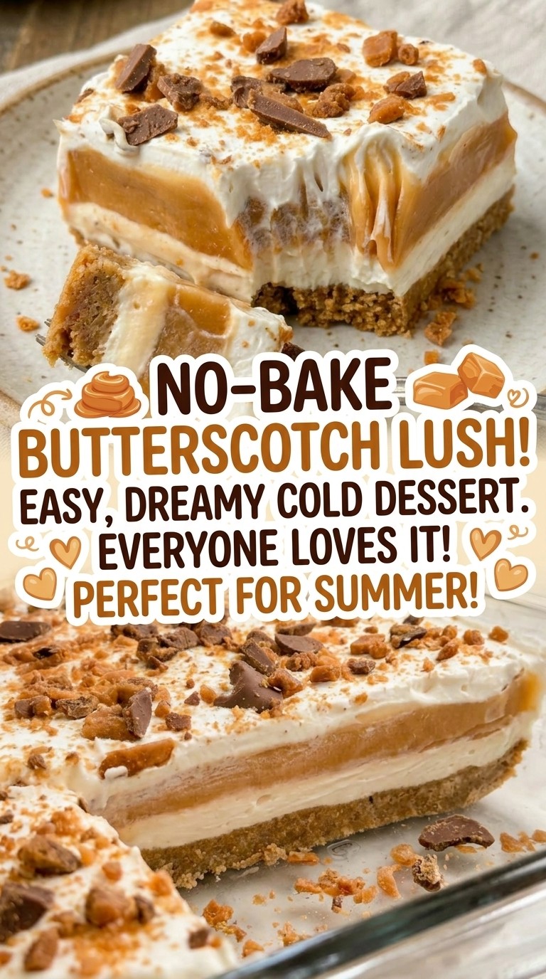 No-Bake Butterscotch Lush – Cold Desserts & Easy Summer Treat