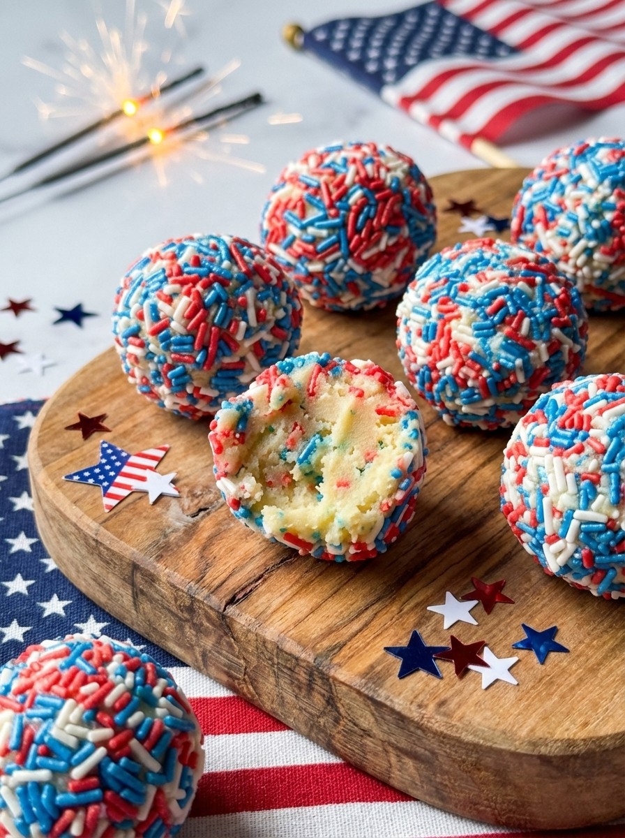 No-Bake Patriotic Truffles - Easy Candy Desserts for Memorial Day & 4th of July