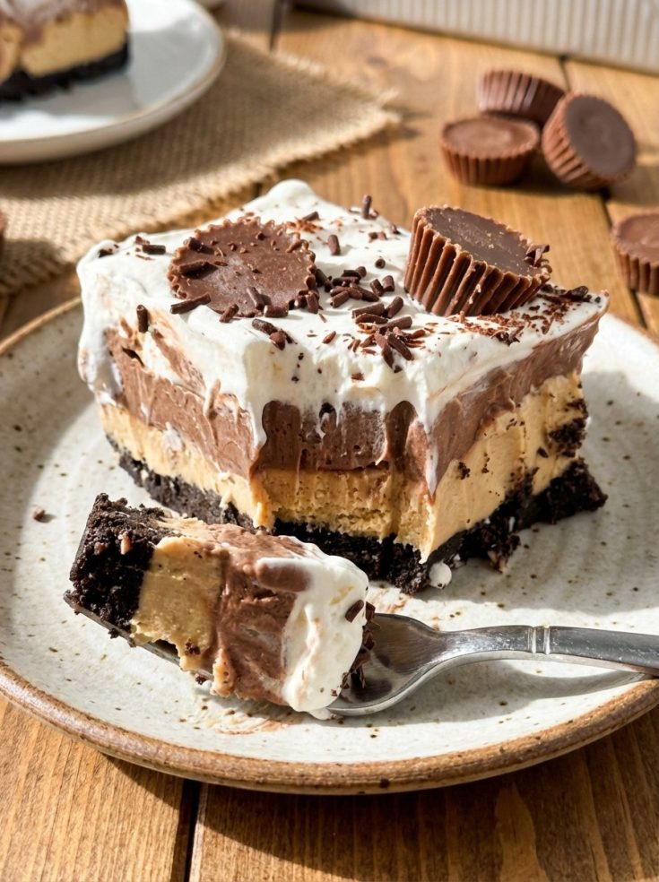 No-Bake Peanut Butter Oreo Dessert Lasagna - Easy Summer Dessert for Large Groups