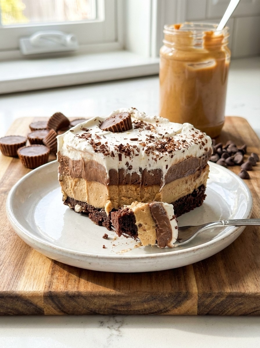 No-Bake Peanut Butter Oreo Dessert Lasagna - Easy Summer Dessert for Large Groups