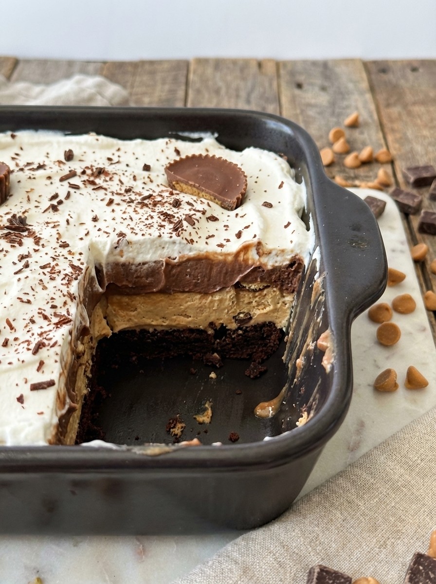 No-Bake Peanut Butter Oreo Dessert Lasagna - Easy Summer Dessert for Large Groups