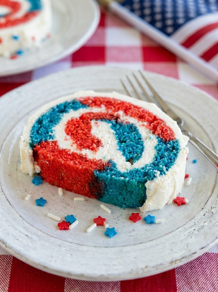 Patriotic Cake Roll Recipe – Perfect Red White and Blue Dessert for July 4th